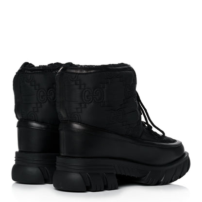 Gucci Nylon Calfskin GG Matelasse Mens Lace Up Platform Ankle Boots 10.5 Black 4 of 9