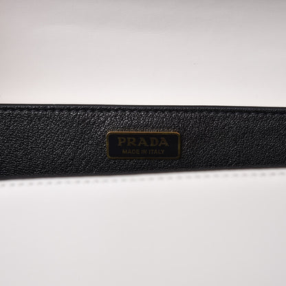 Prada City Calf Saffiano Large Cahier Bag White Black 6 of 18