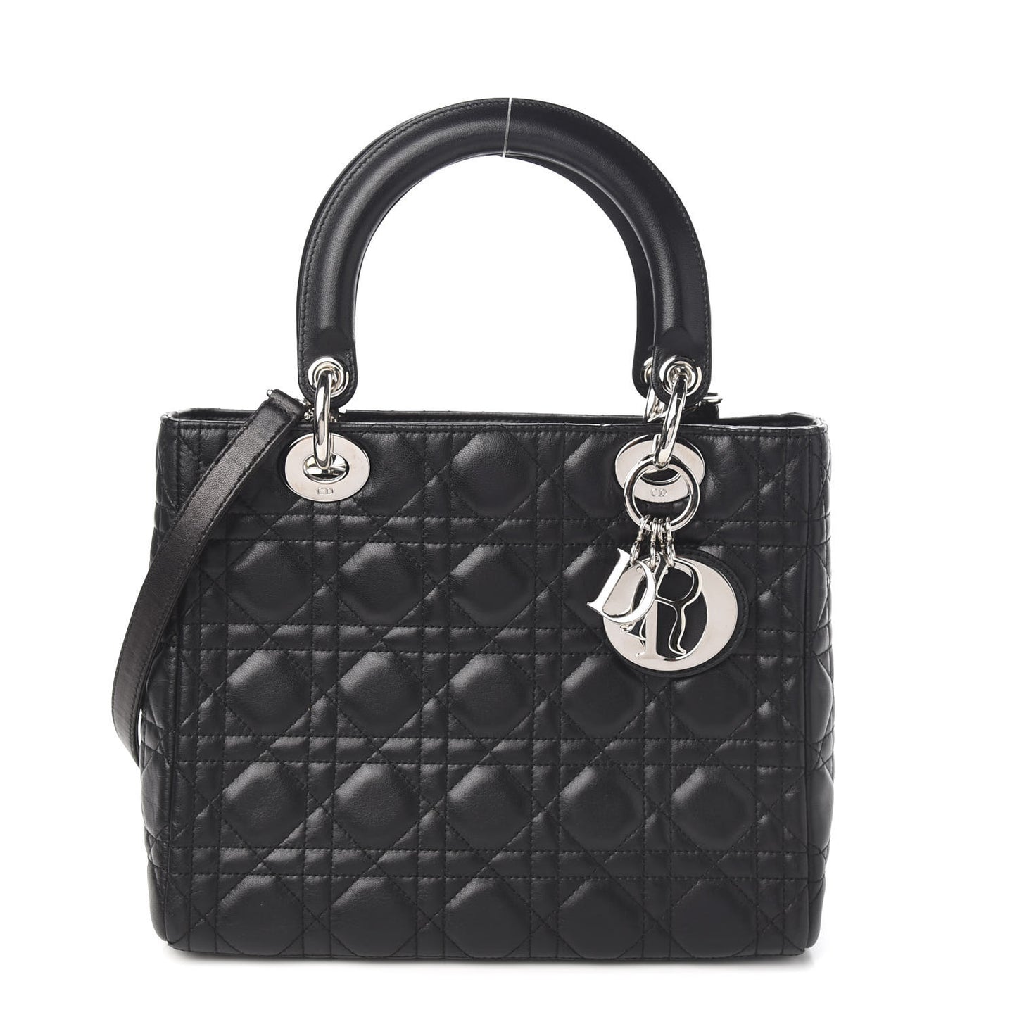 Lambskin Cannage Medium Lady Dior Black