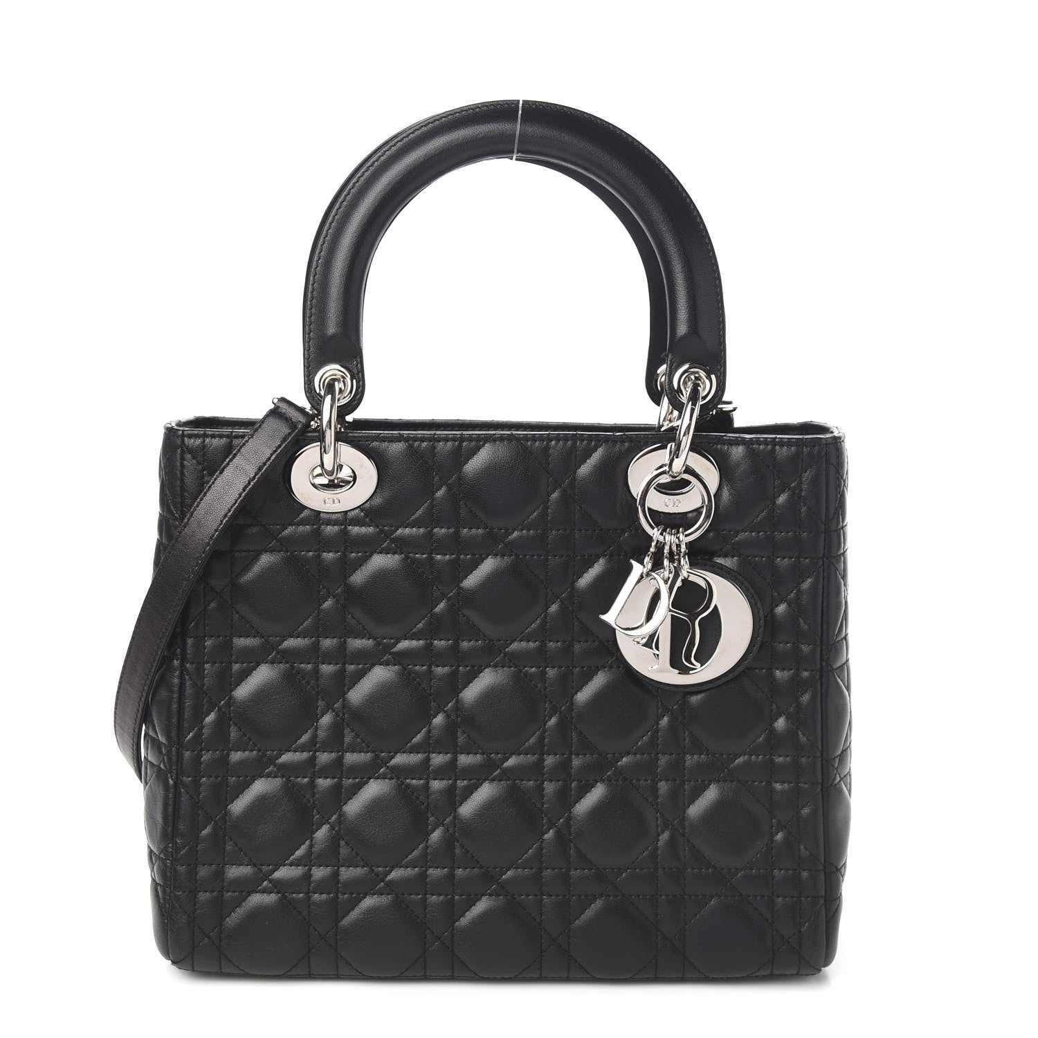 Christian Dior Lambskin Cannage Medium Lady Dior Black 1 of 9
