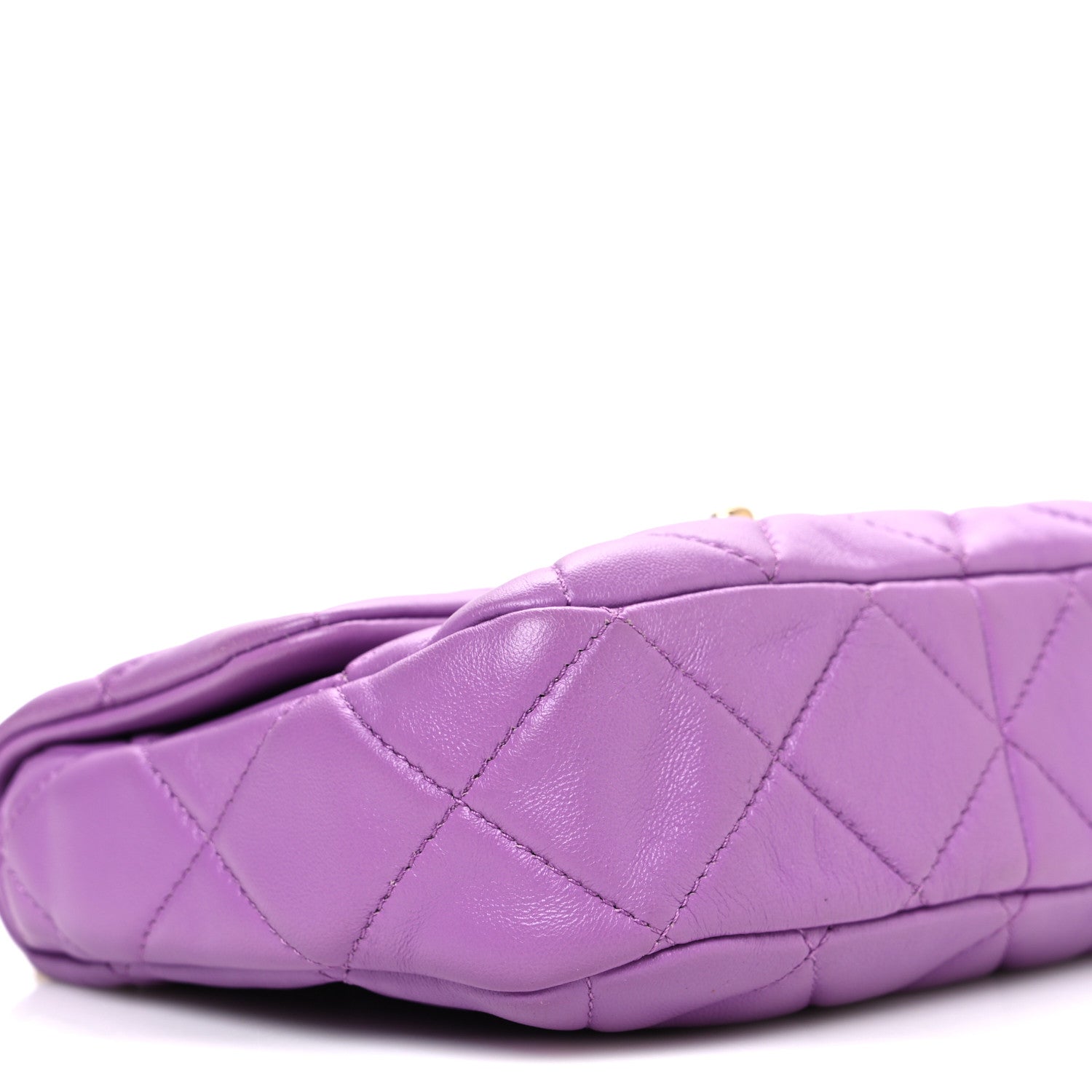 Chanel Lambskin Quilted Mini Lacquered Chain Flap Purple 9 of 10