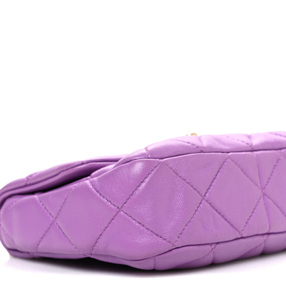 Chanel Lambskin Quilted Mini Lacquered Chain Flap Purple 9 of 10