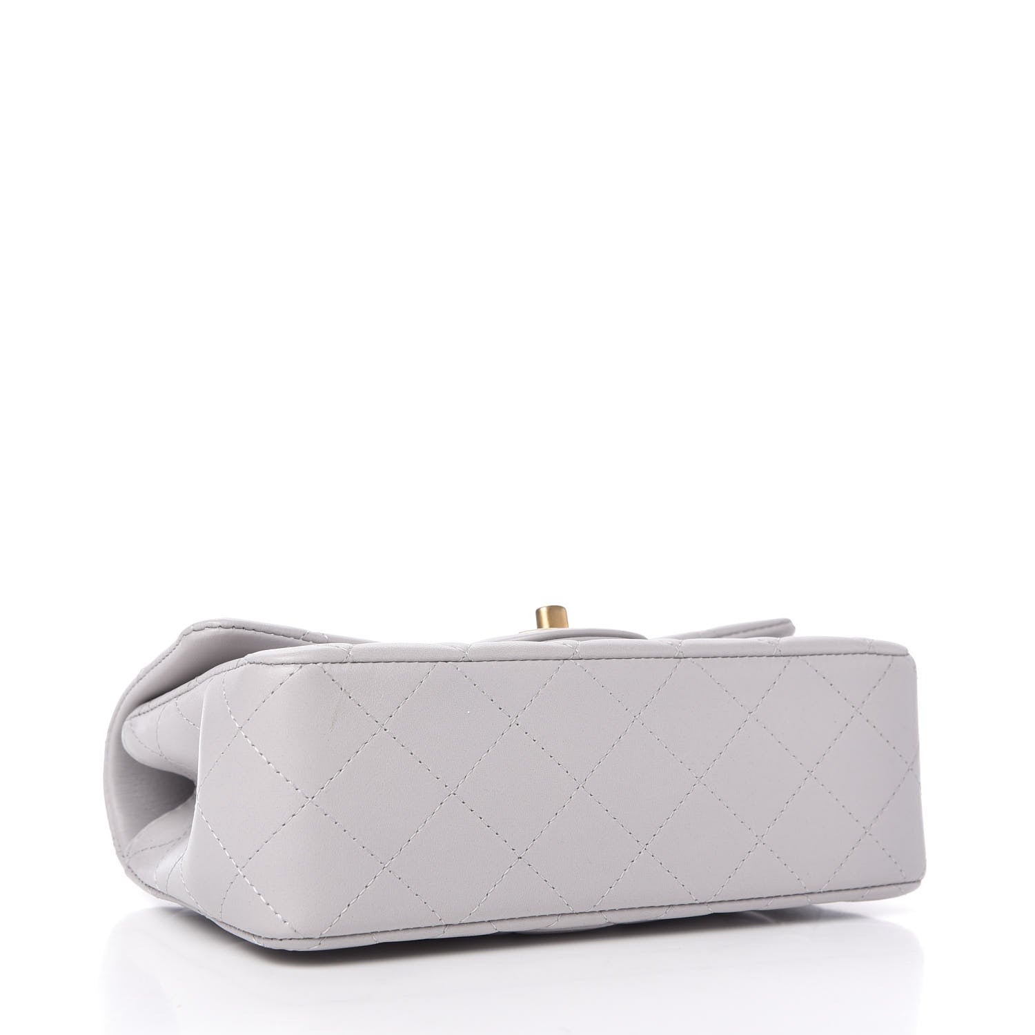 Chanel Lambskin Quilted Mini Top Handle Rectangular Flap Grey 4 of 10
