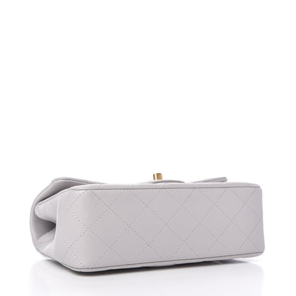 Chanel Lambskin Quilted Mini Top Handle Rectangular Flap Grey 4 of 10