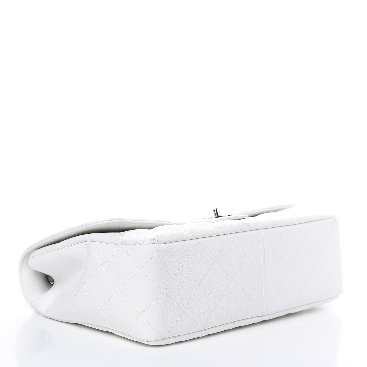 Chanel Caviar Quilted Jumbo Single Flap White 4 of 11