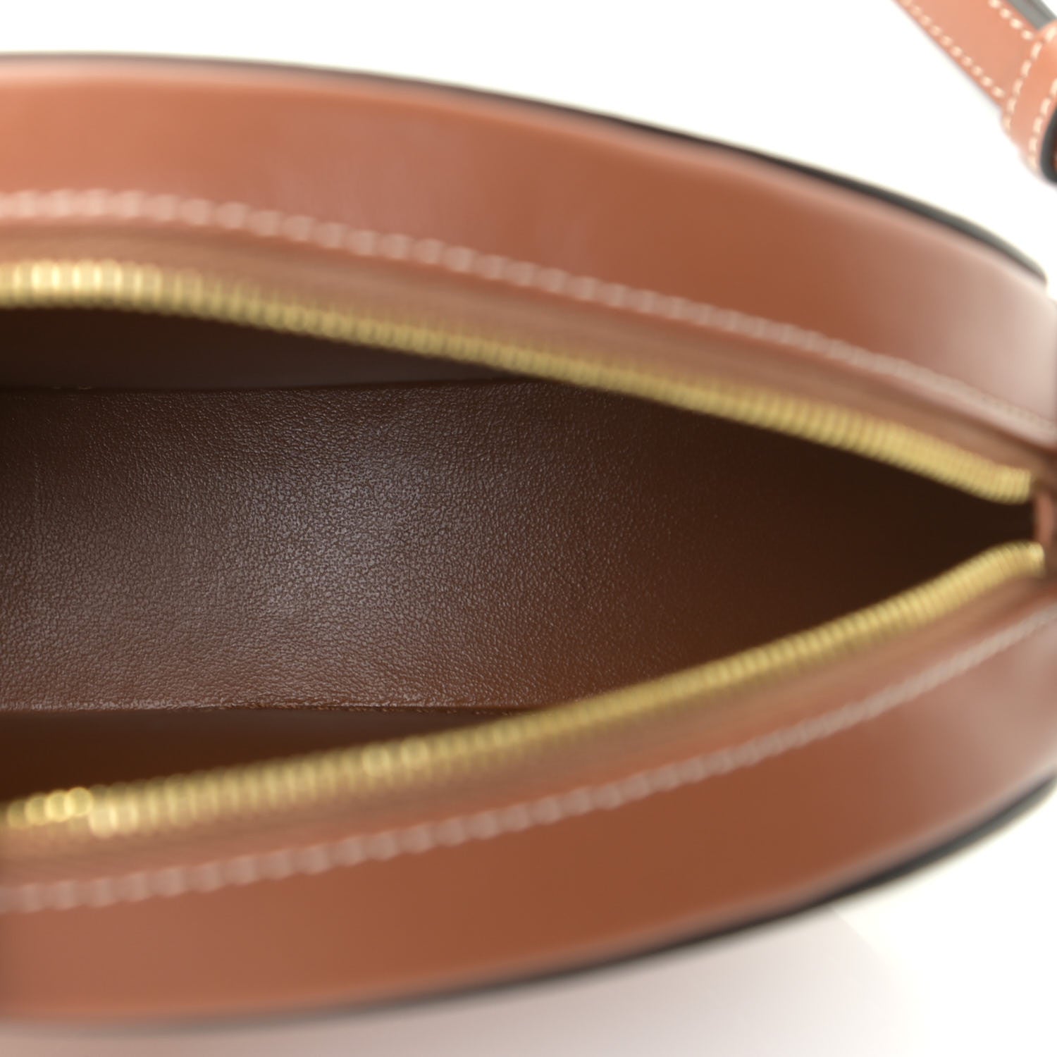 Celine Smooth Calfskin Cuir Small Triomphe Oval Crossbody Purse Tan 5 of 9