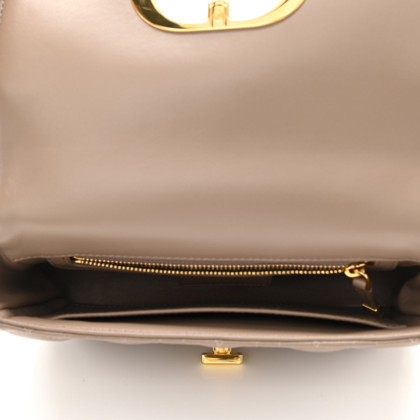 Calfskin Cannage Small Caro Bag Taupe