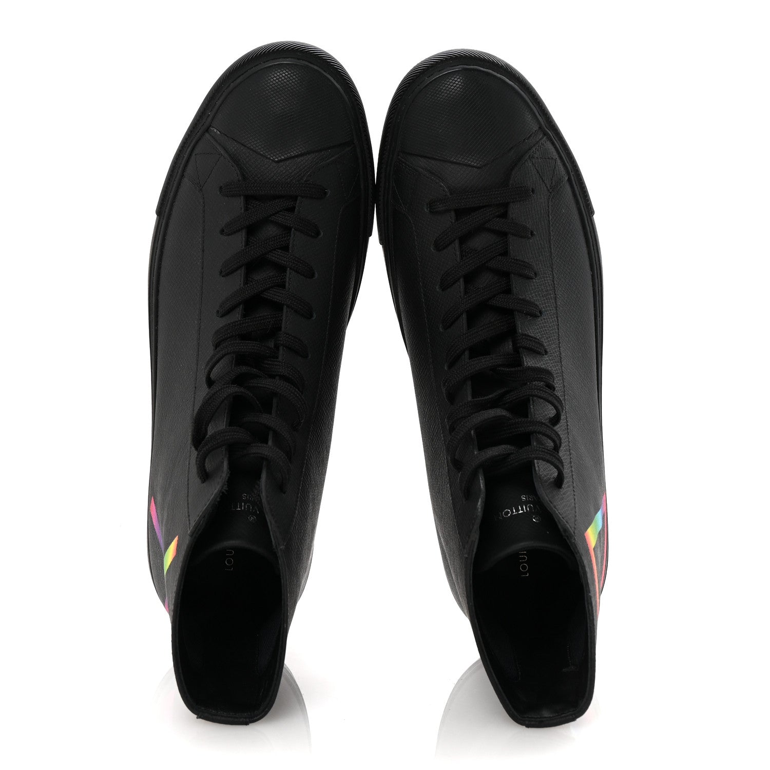 Louis Vuitton Calfskin LV Tattoo Sneaker Boots 8 Black 2 of 9