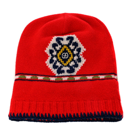 Gucci Wool Alpaca Knit GG Beanie M 58 Red 1 of 7