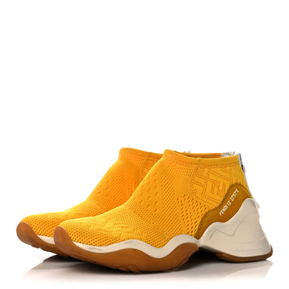 Fendi Technical 3D Mesh Womens FFluid Zip Up Sneakers 37 Reggae Corn White 3 of 16