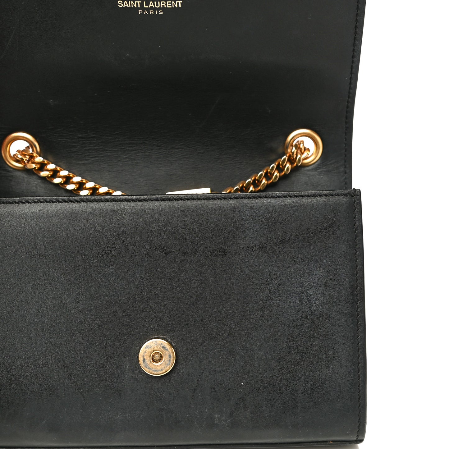 Calfskin Small Classic Monogram Kate Tassel Satchel Black