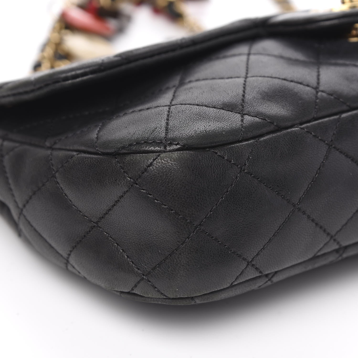 Chanel Lambskin Quilted Medium Cruise Charm Single Flap Black 8 of 16