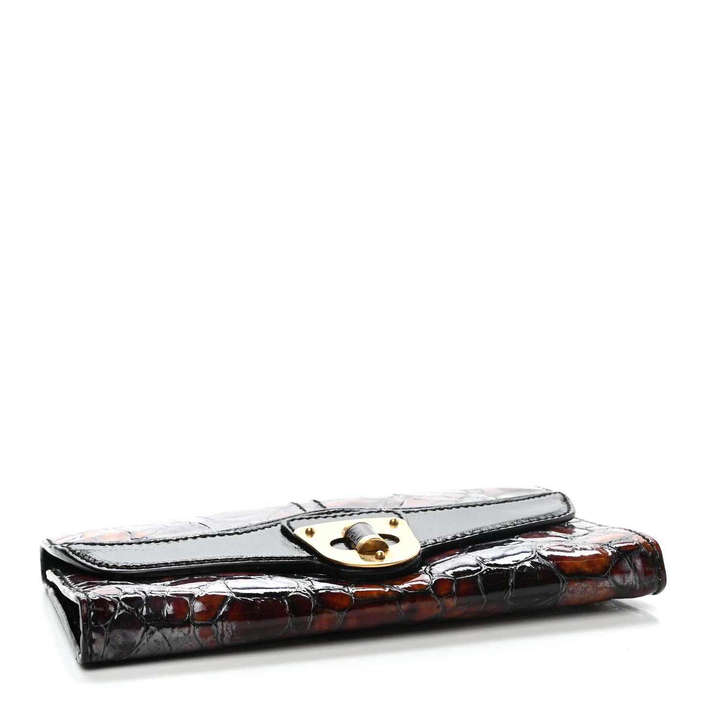 Calfskin Crocodile Embossed Clutch