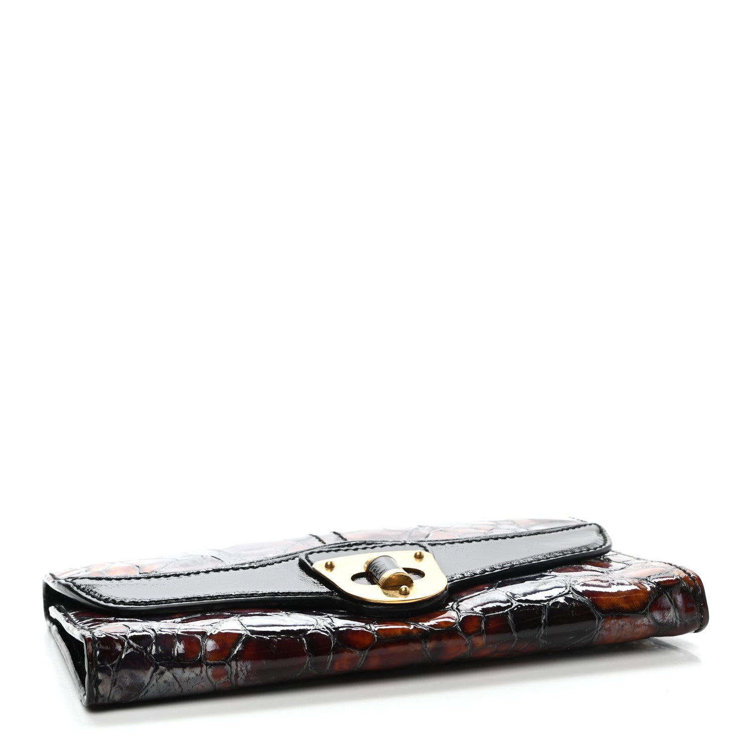 Alexander McQueen Calfskin Crocodile Embossed Clutch 4 of 9