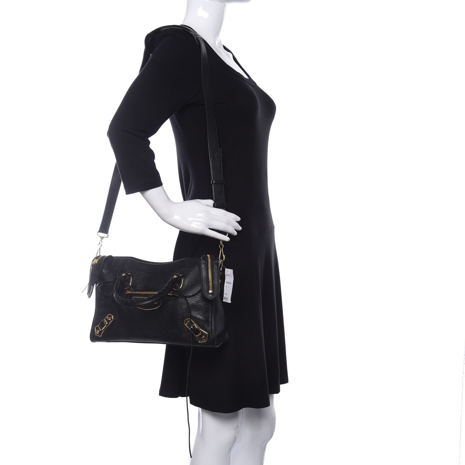 Balenciaga Chevre Gold Metallic Edge Hardware City Black 2 of 10
