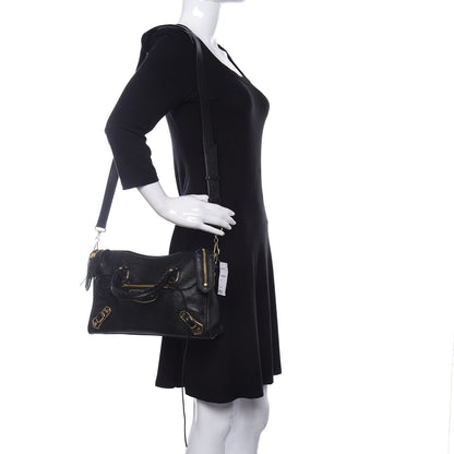 Balenciaga Chevre Gold Metallic Edge Hardware City Black 2 of 10