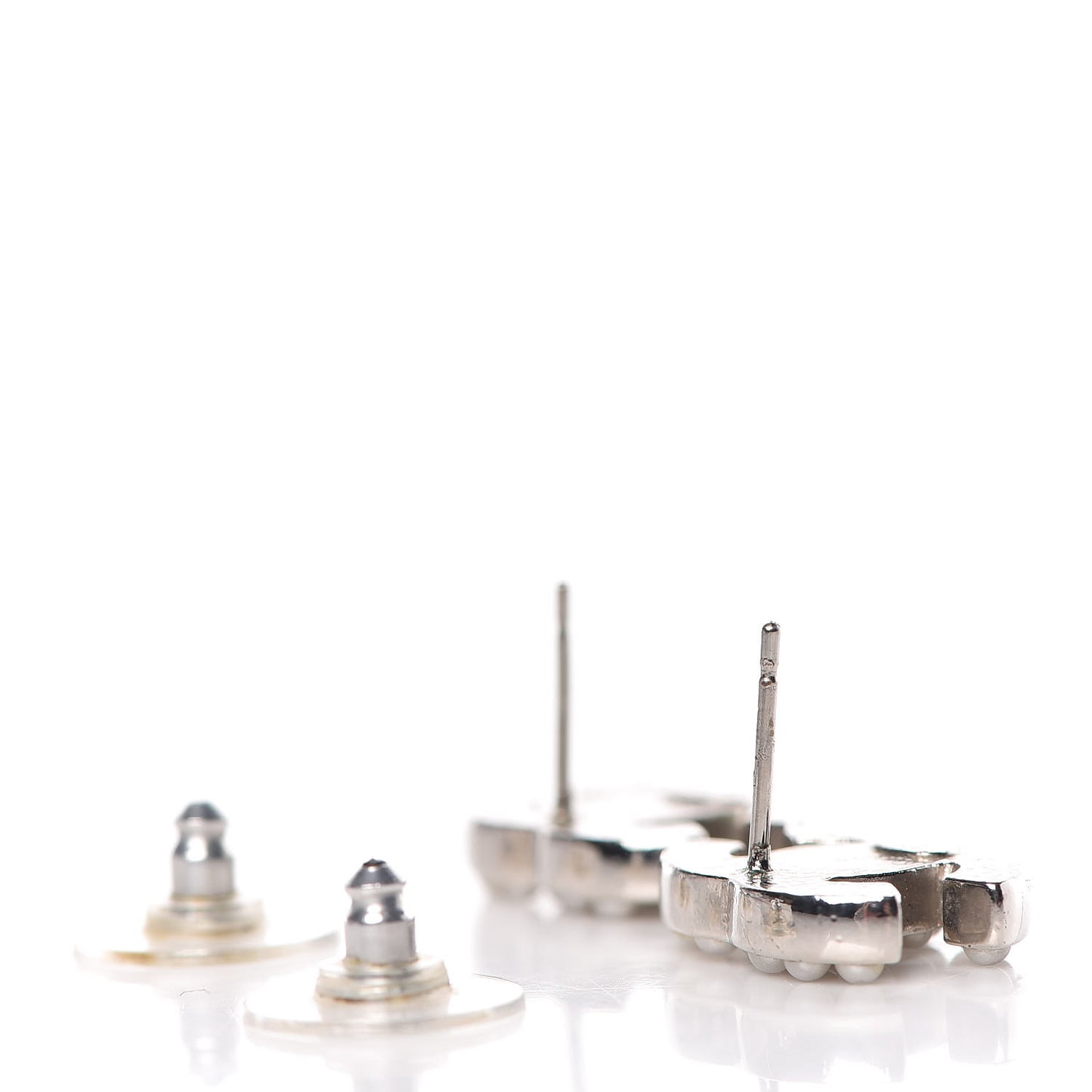Pearl CC Earrings Silver