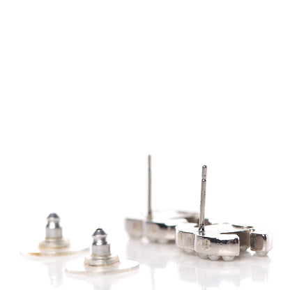 Chanel Pearl CC Earrings Silver 4 of 7