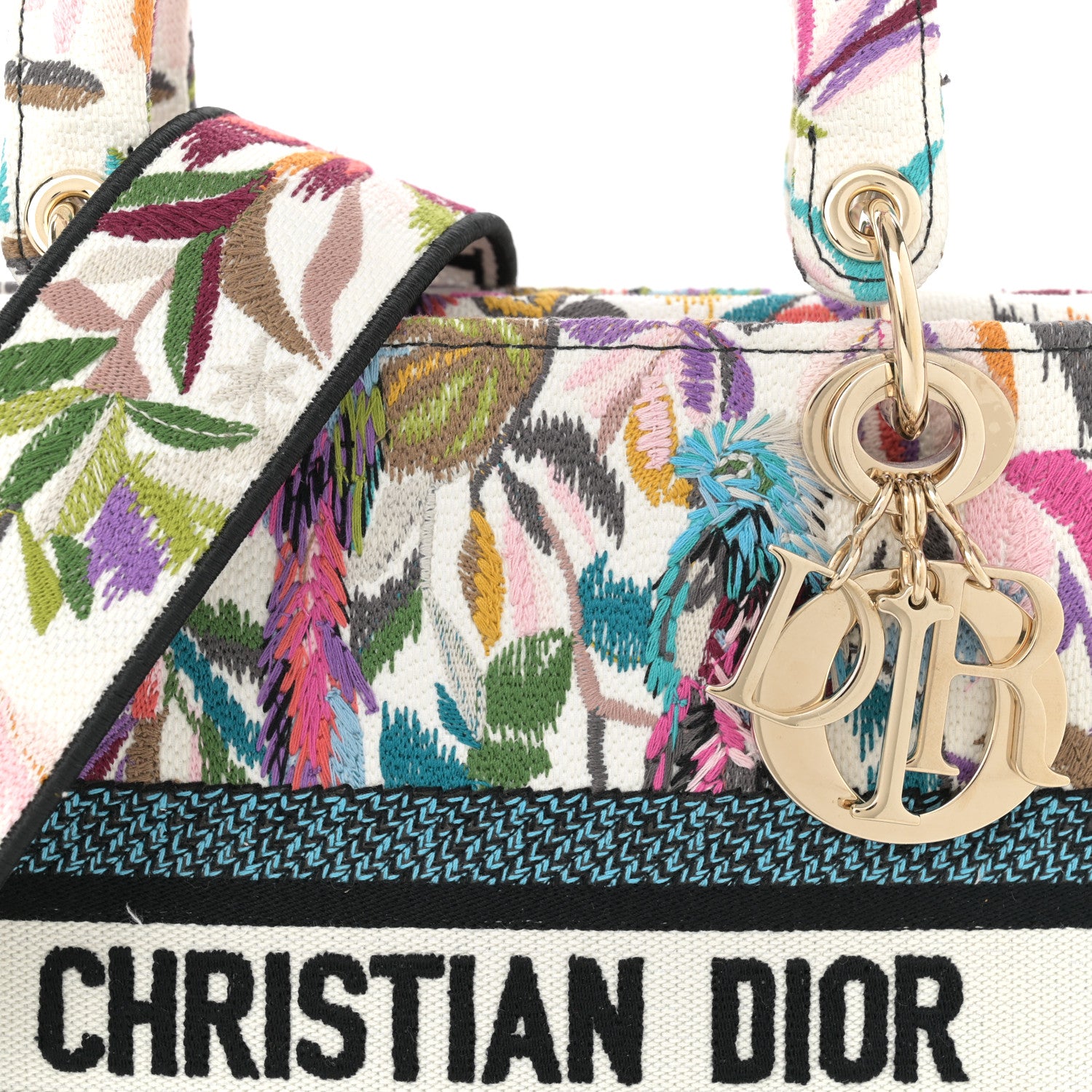Christian Dior Canvas Toile De Jouy Embroidered Fantastica Medium Lady D-Lite Multicolor 8 of 10