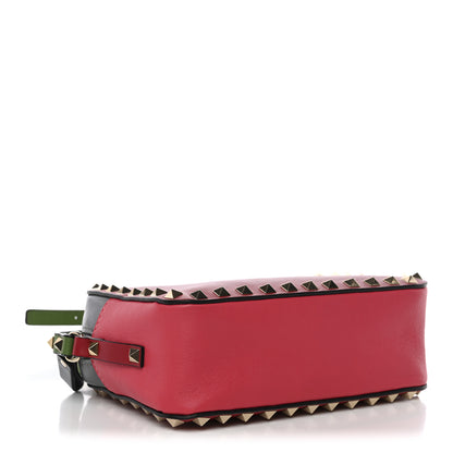 Valentino Garavani Vitello Colorblock Rockstud Camera Crossbody Bag Deep Rose Clover 4 of 9