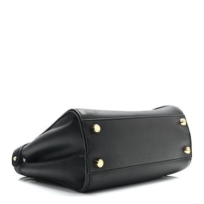 Fendi Vitello Tahiti Burro Medium Peekaboo Iconic Essentially Satchel Black Corda 4 of 9