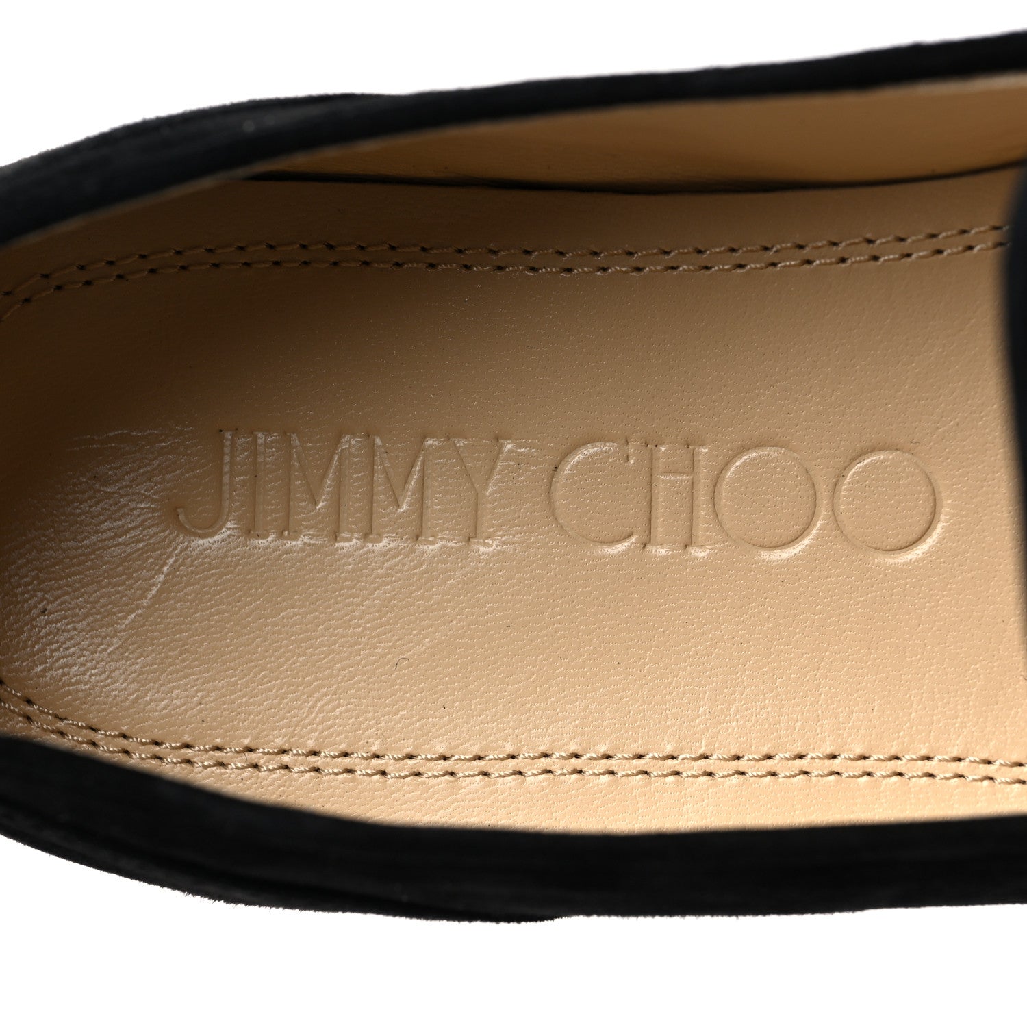 Jimmy Choo Suede Crystal Mani Flat Loafer 35 Black 7 of 12