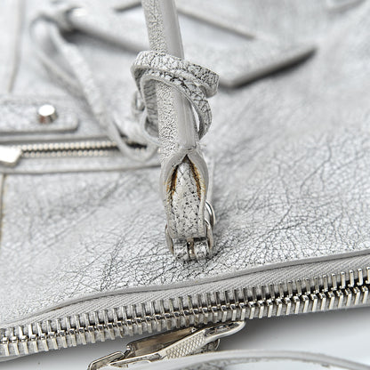 Balenciaga Agneau Classic Silver Hardware Papier Large Bowling Bag Grey 17 of 20