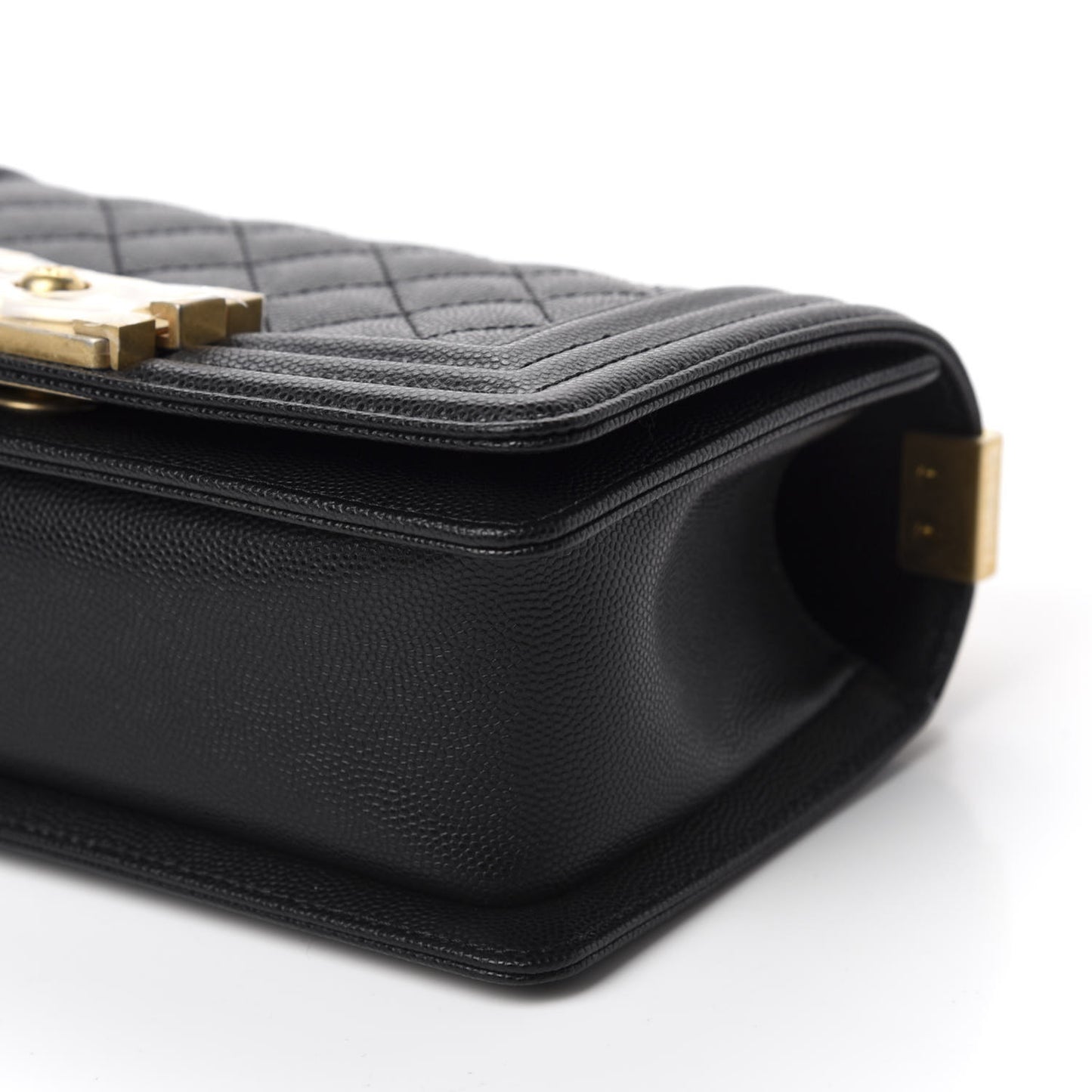 Caviar Quilted Small Boy Flap Black