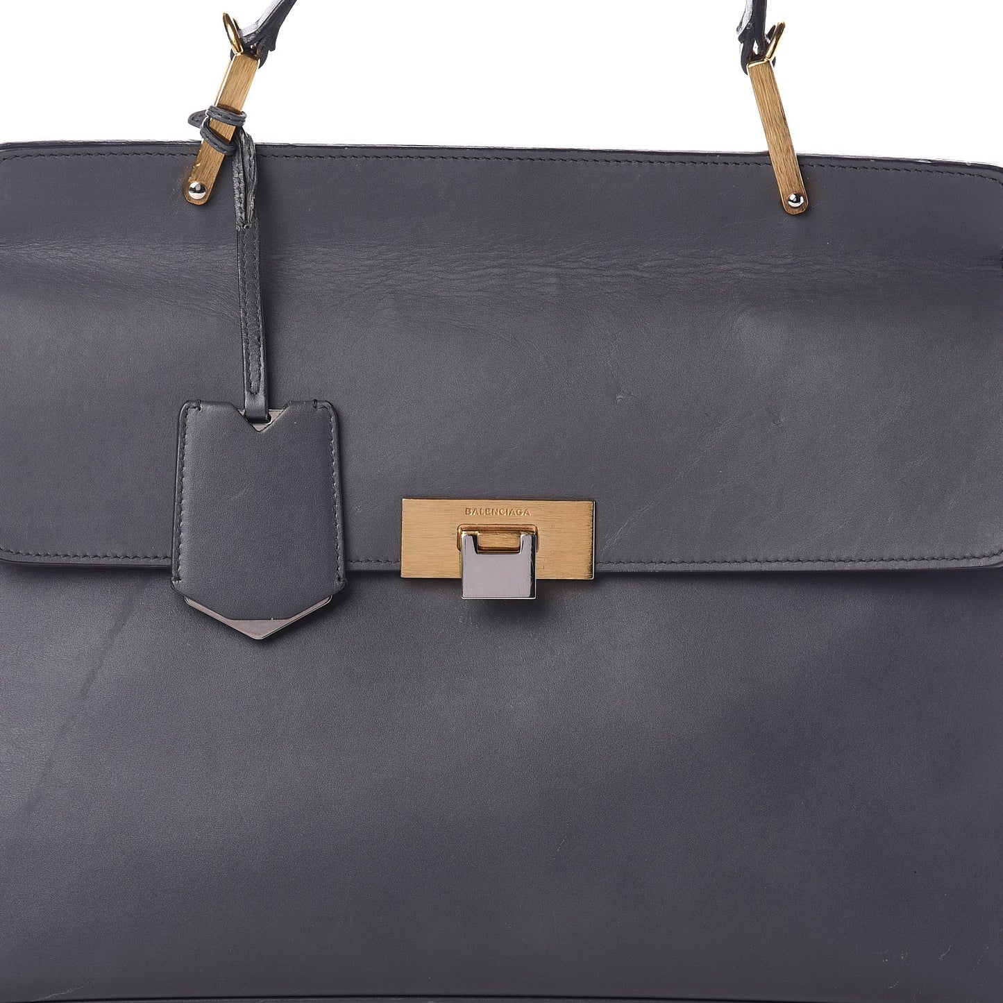 Veau Le Dix M Cartable Shoulder Bag Gris Ardoise