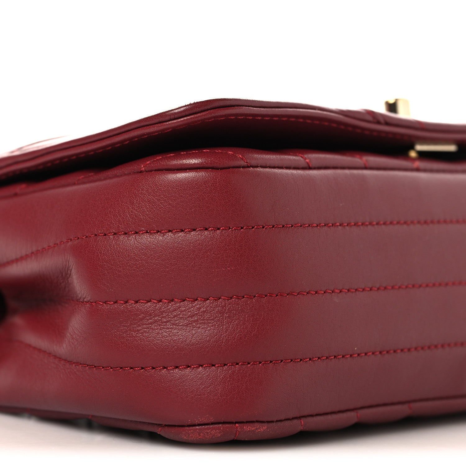 Chanel Calfskin Chevron Quilted Mini Statement Flap Burgundy 9 of 10