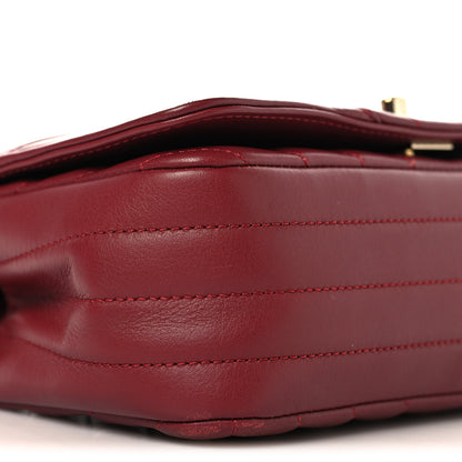 Chanel Calfskin Chevron Quilted Mini Statement Flap Burgundy 9 of 10