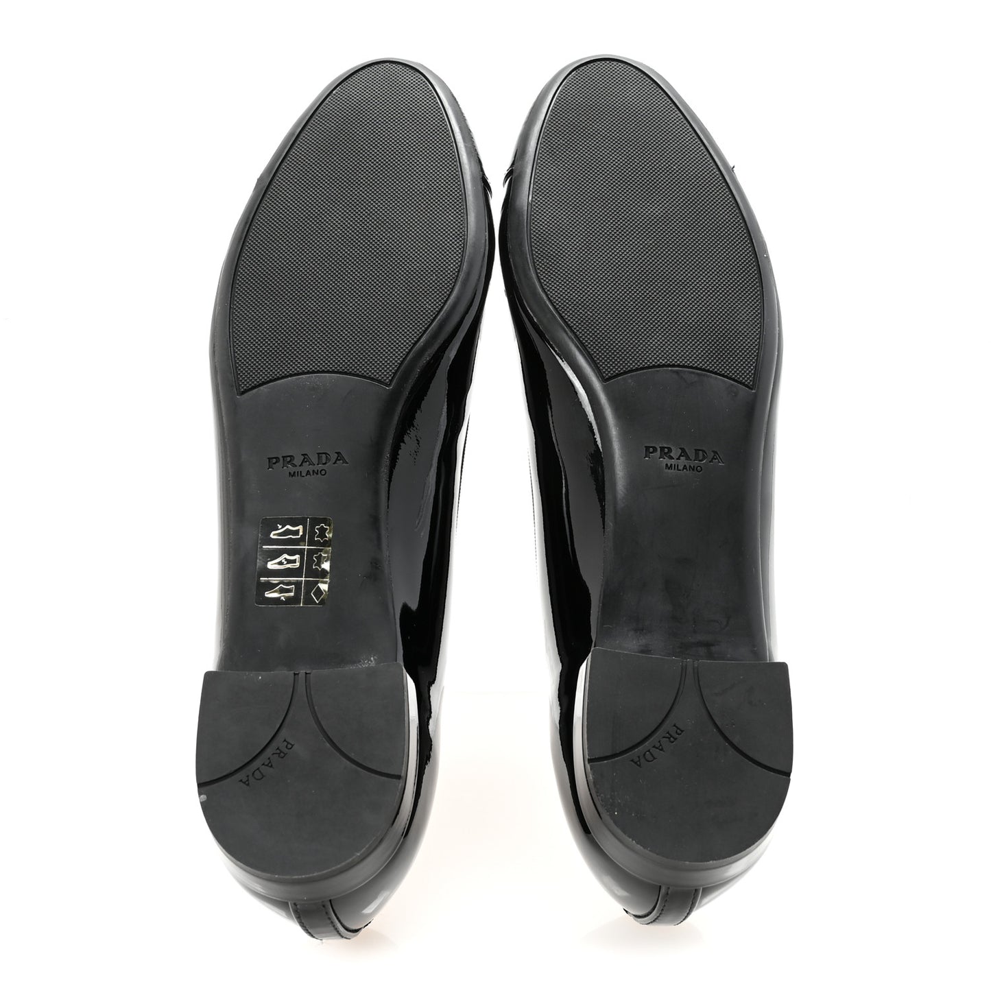 Nappa Vernice Cap Toe Logo Bow Ballerina Flats 37.5 Black