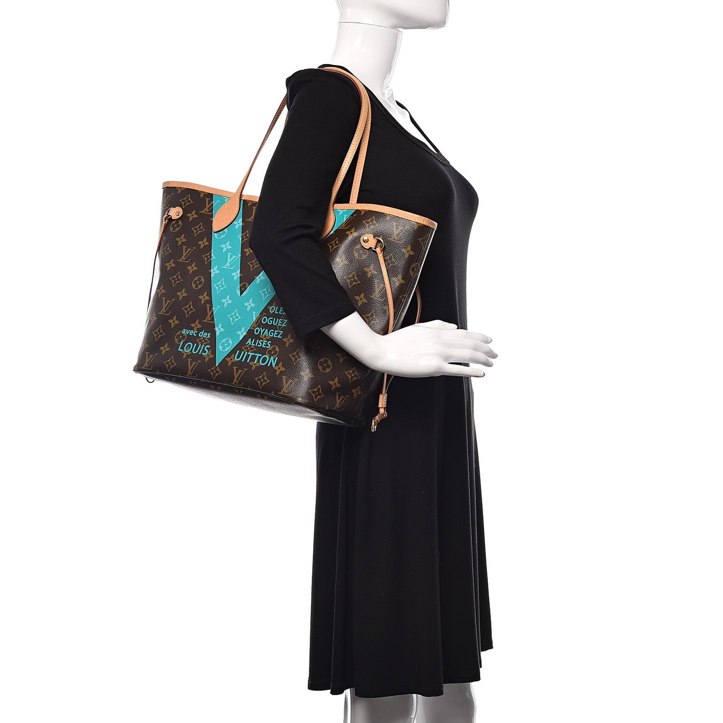 Monogram V Neverfull MM Turquoise