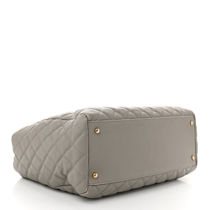 Chanel Caviar Quilted Large Coco Handle Shopping Tote Grey 4 of 13