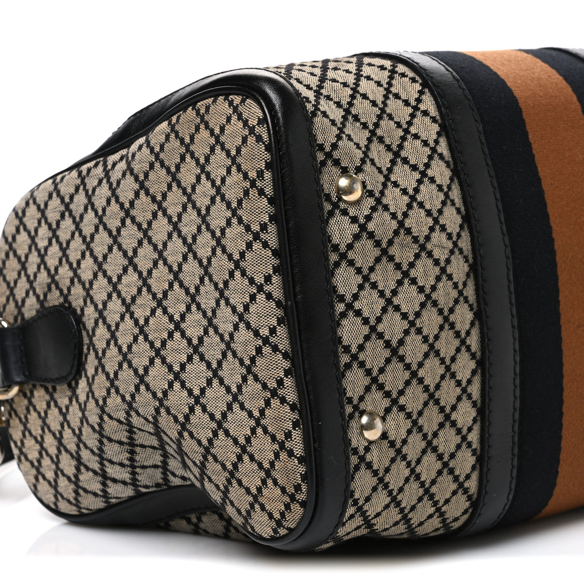 Gucci Diamante Vintage Web Medium Boston Black 8 of 9