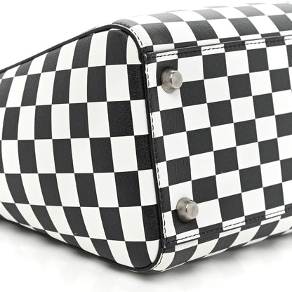 Christian Dior Calfskin Checkered Medium Lady Dior Black White 8 of 12