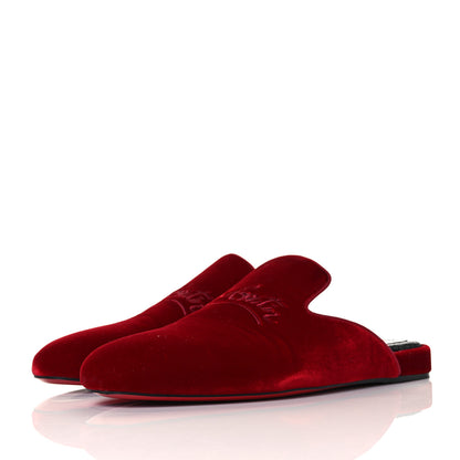 Christian Louboutin Velvet Mens Coolito Loafer Mules 41.5 Red 3 of 7