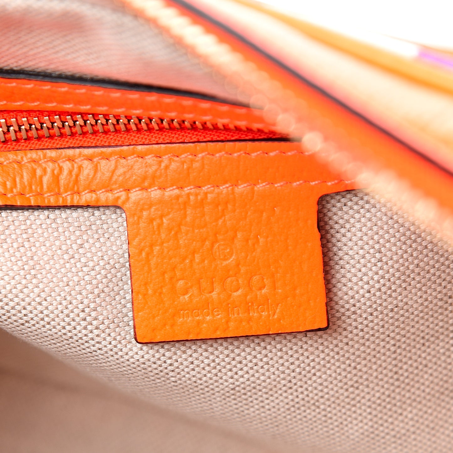Canvas Flora Floral Shoulder Bag White Orange Fluo