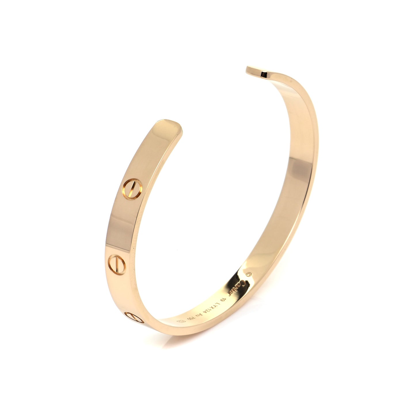 18K Yellow Gold LOVE Cuff Bracelet 19