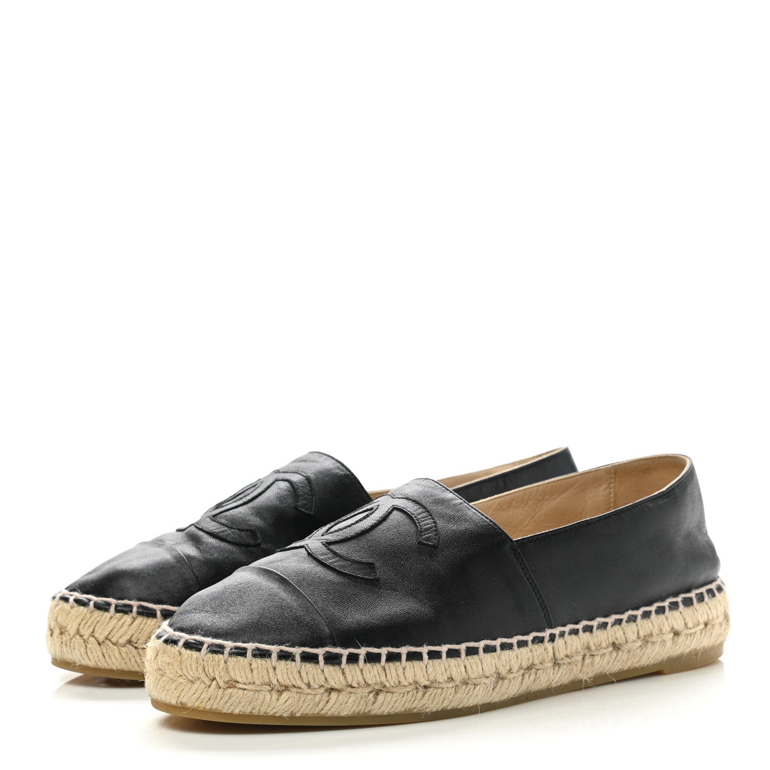 Chanel Lambskin CC Espadrilles 37 Black 3 of 10