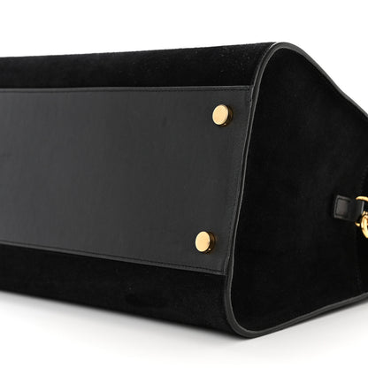 Saint Laurent Suede Calfskin Medium Monogram Cabas Black 9 of 13