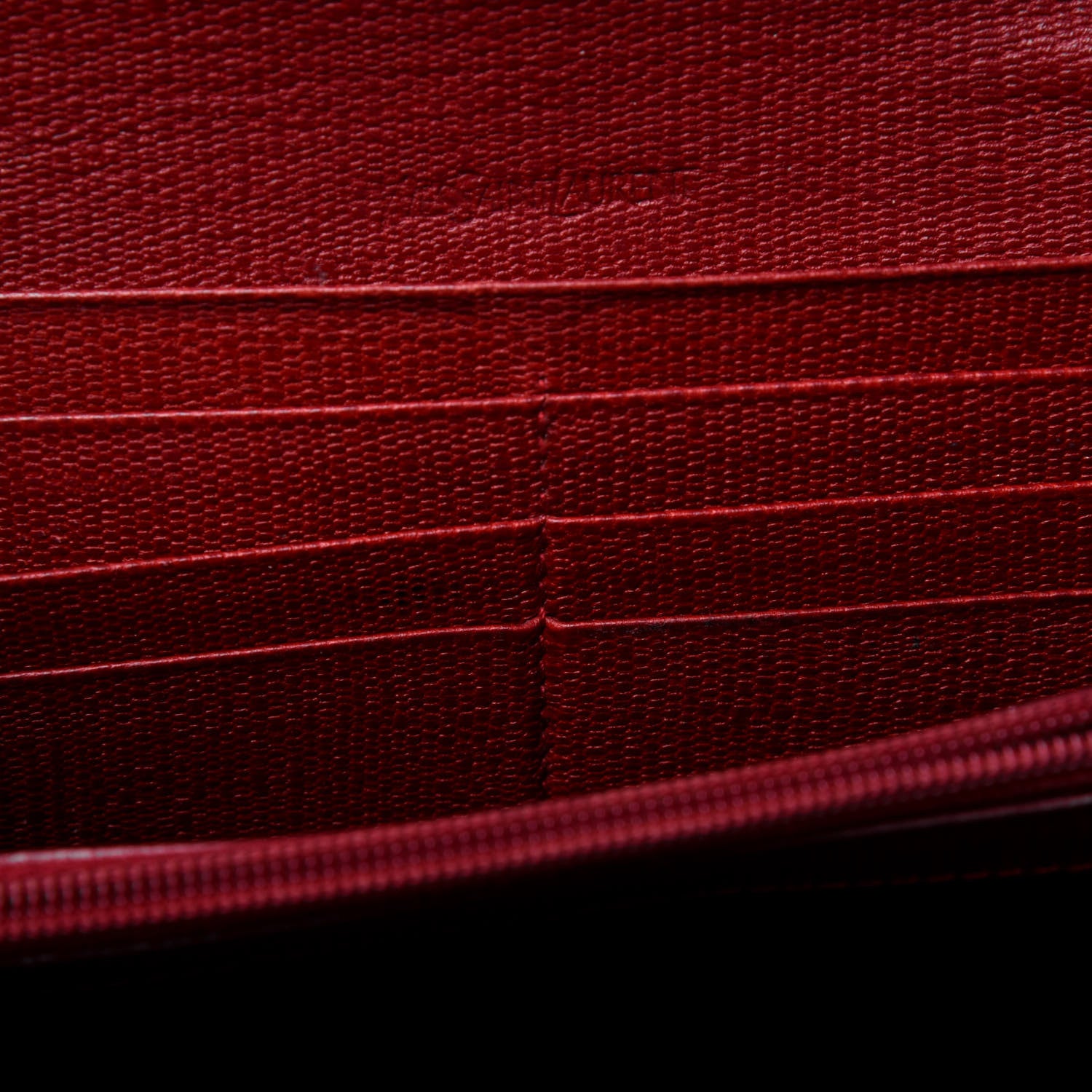 Saint Laurent Textured Calfskin Classic Y Ligne Clutch Red 8 of 25