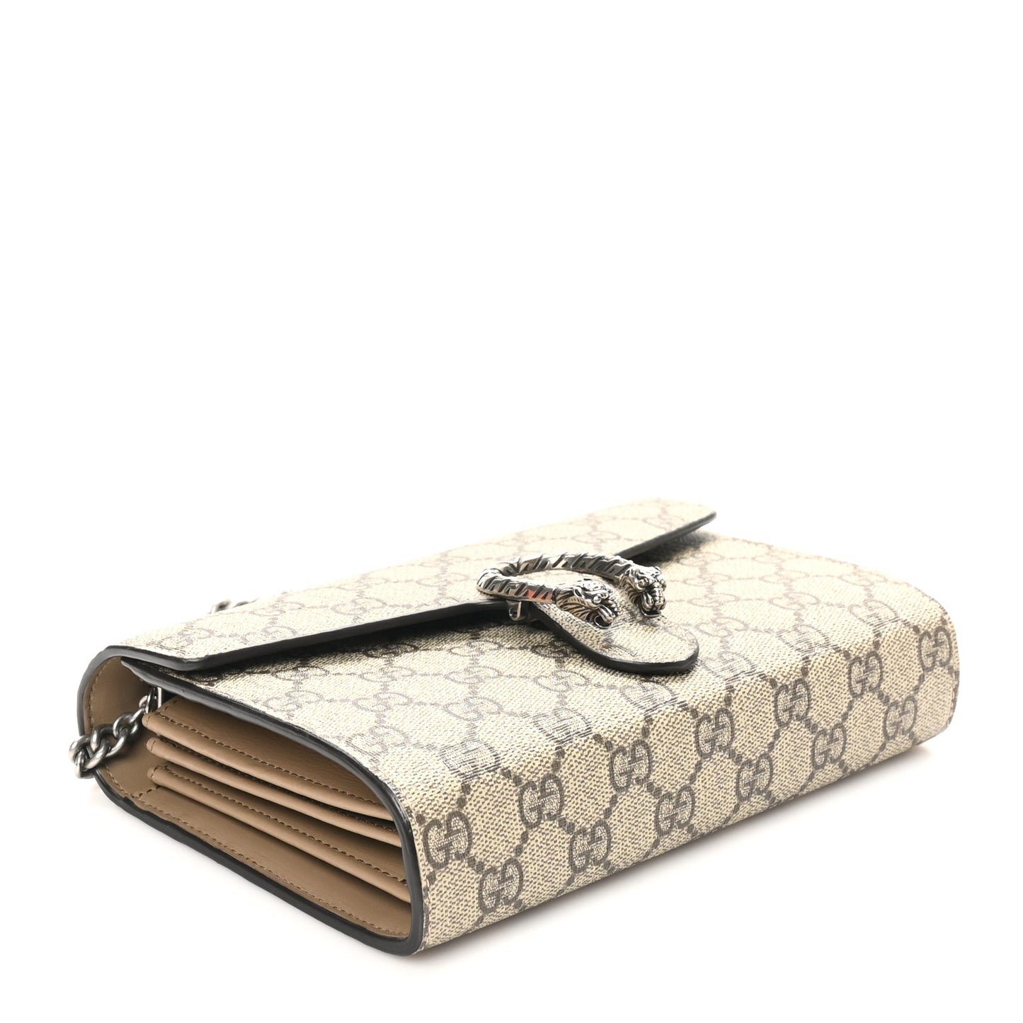 GG Supreme Monogram Mini Dionysus Chain Wallet Beige Taupe