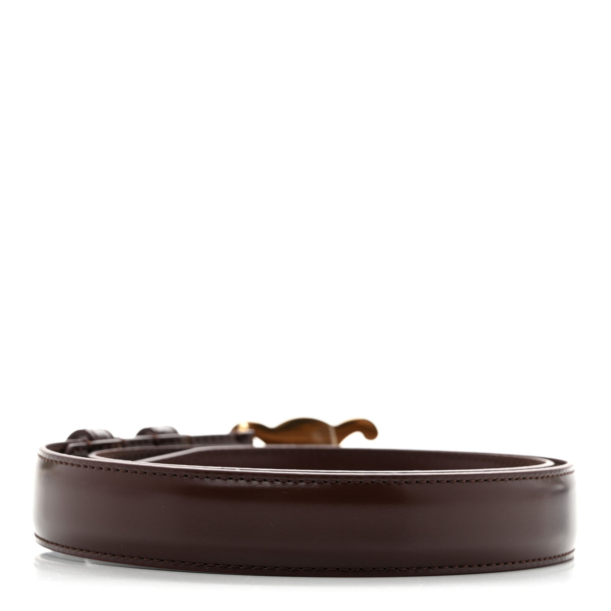 Celine Box Calfskin Medium 25mm Triomphe Belt 75 30 Chestnut 2 of 7