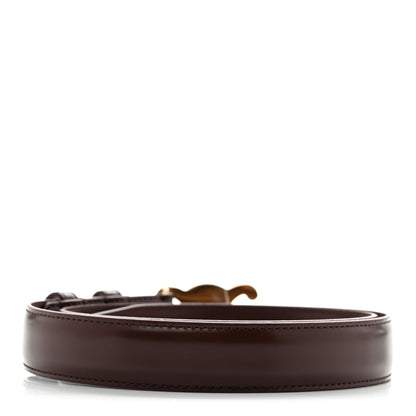 Celine Box Calfskin Medium 25mm Triomphe Belt 75 30 Chestnut 2 of 7