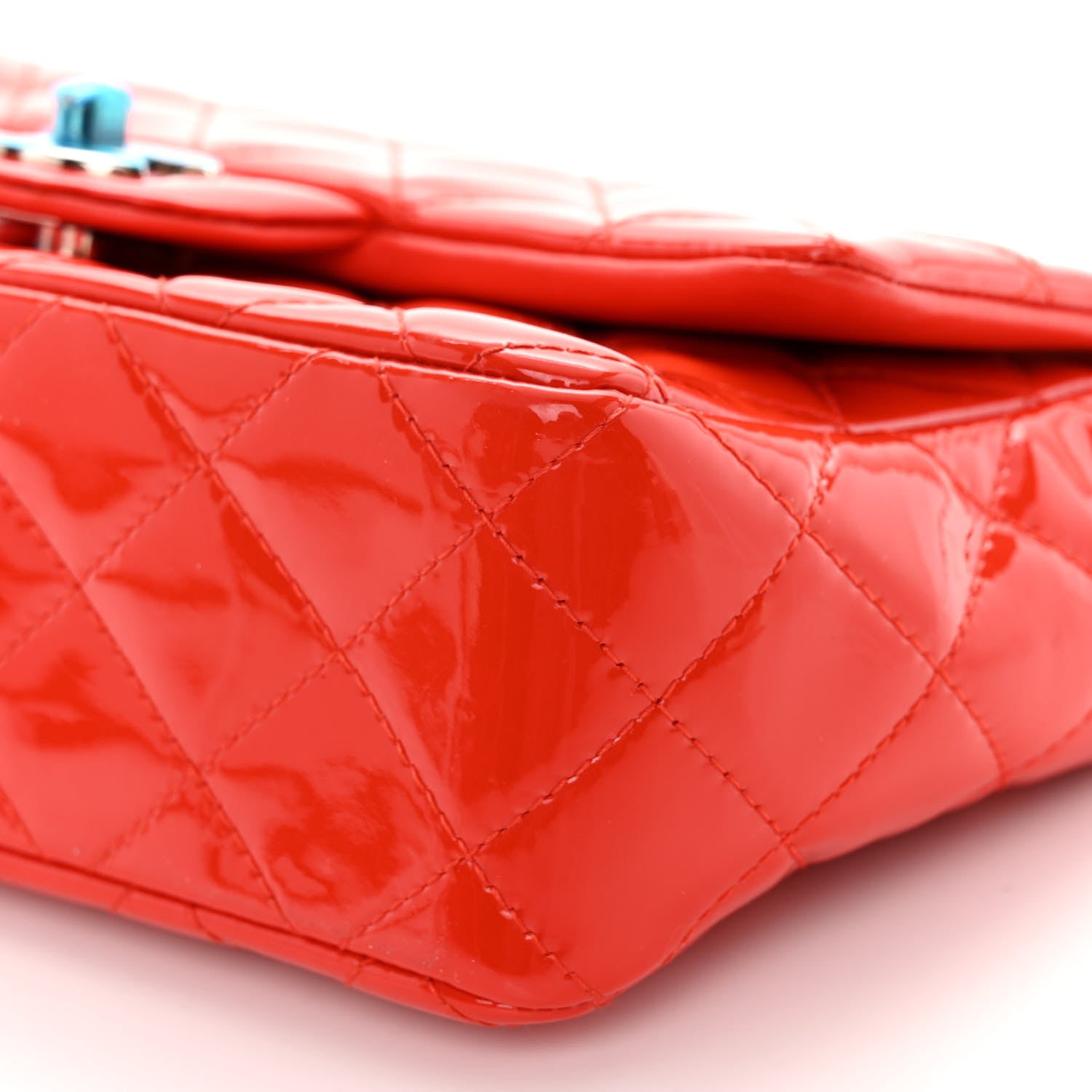Chanel Patent Calfskin Quilted Mini Rectangular Flap Red 10 of 11