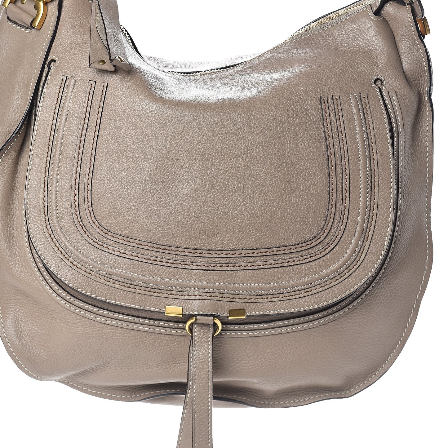 Calfskin Large Marcie Hobo Motty Grey