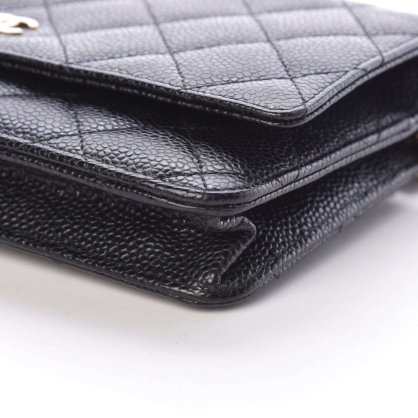 Caviar Quilted Wallet On Chain WOC Black