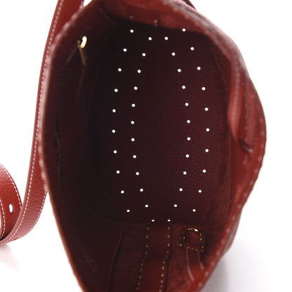 Delvaux Taurillon Pin Surpique Bucket Scarlet Red 7 of 16
