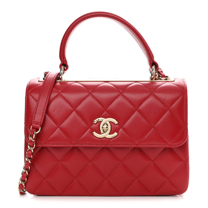 Chanel Lambskin Quilted Small Trendy CC Flap Dual Handle Bag Red 1 of 11